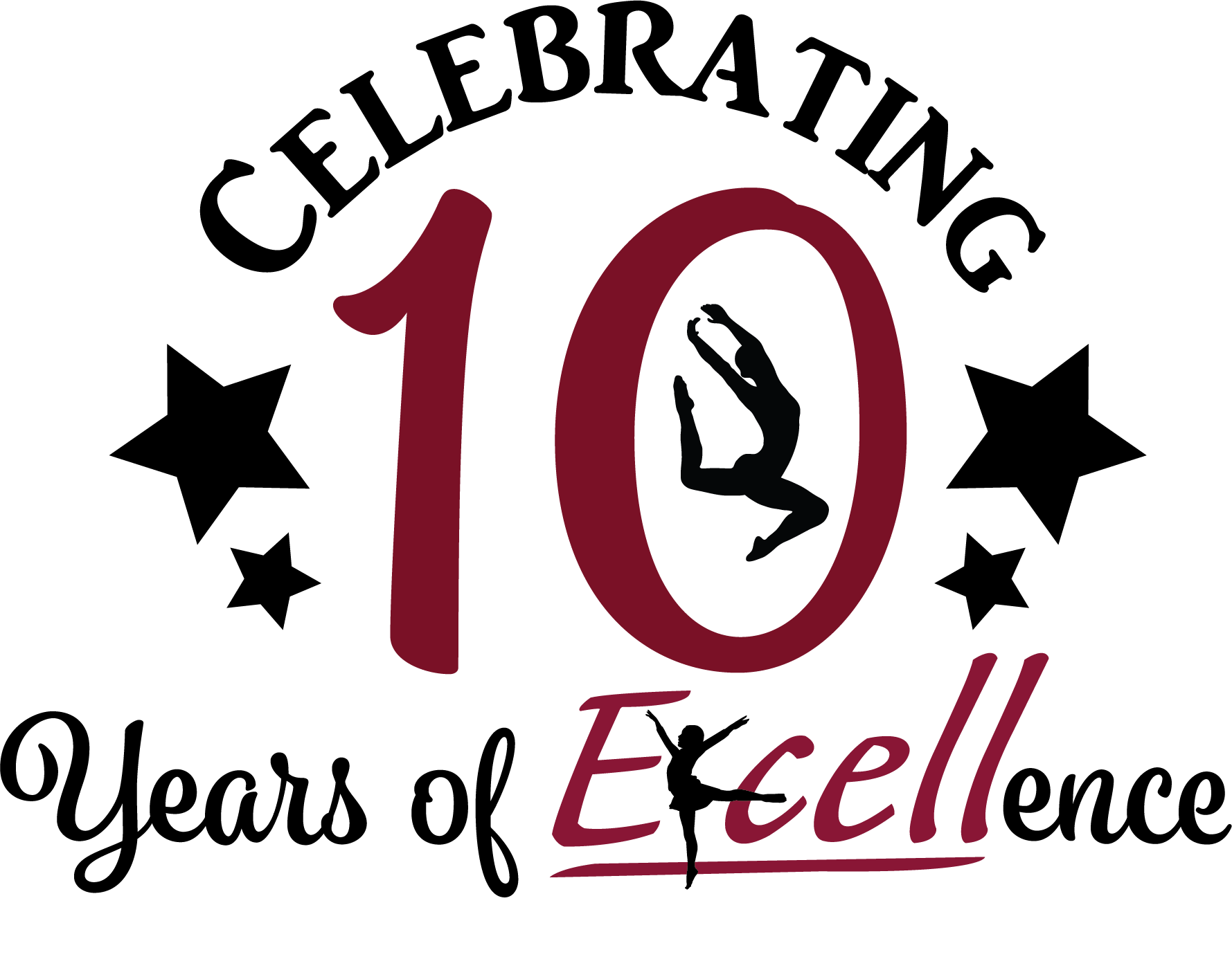 Logo for 10 Year Anniversary of Excell Dance