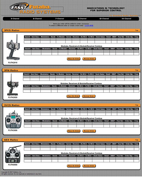 Tower Hobbies GP Dealer web page shell