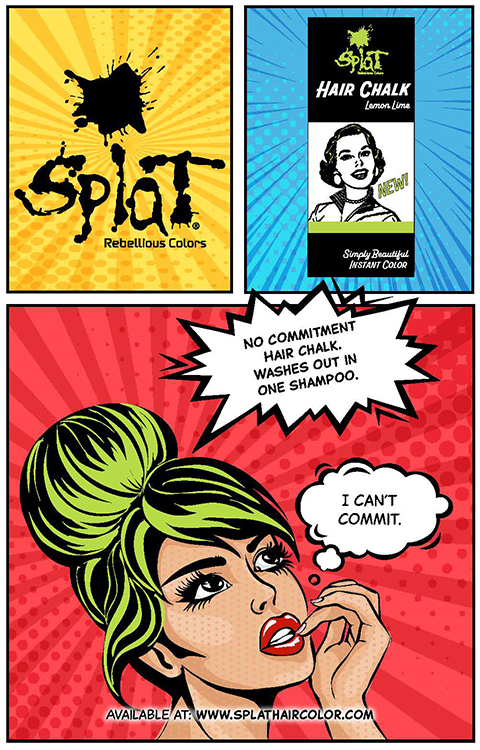 Vintage style ad for Splat haircolor